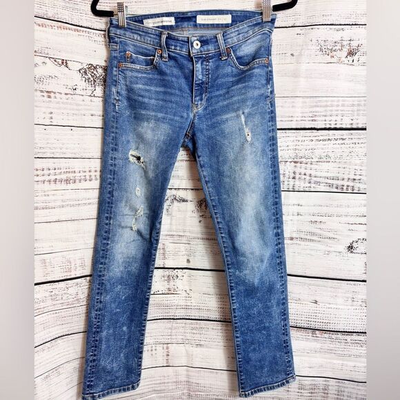 Anthropologie Pilcro and the Letterpress Jeans Womens Sz 27 Slim Straight Denim - Picture 1 of 14